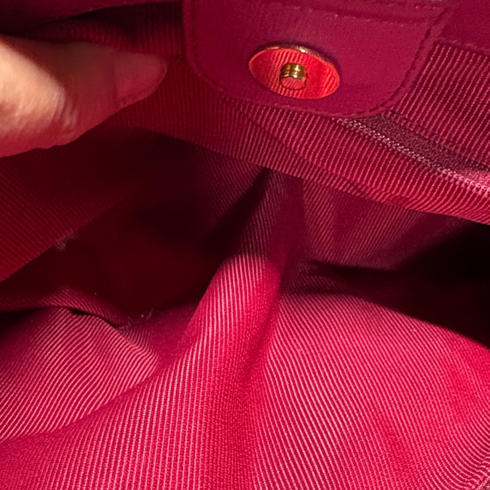 Furla Fuchsia Pink Saffiano Leather Gialla Satchel Handbag Crossbody EUC - Picture 13 of 14